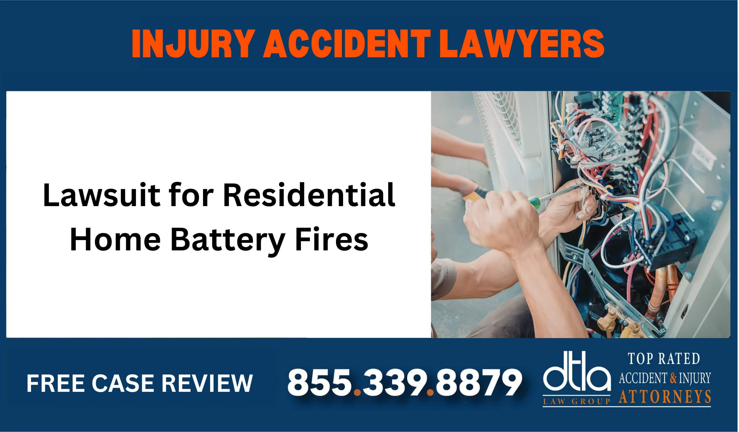 Lawsuit for Residential Home Battery Fires lawyer liable compensation incident liability attorney